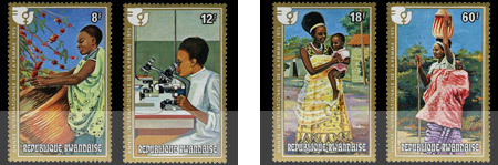 Postzegels uit Rwanda (4-8)